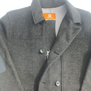 Merrell Men’s Coat Jacket Gray Pea Coat Wool Blend Jacket Select Performix Sz XL